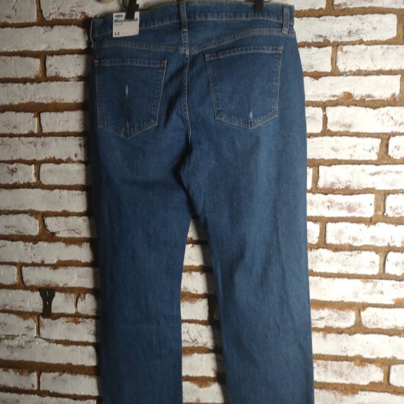 NWT Old Navy Boyfriend Denim Jean Pant Sz 12. Dist - Picture 5 of 16